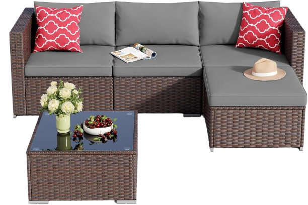 5 Pieces Patio Furniture Set All-Weather